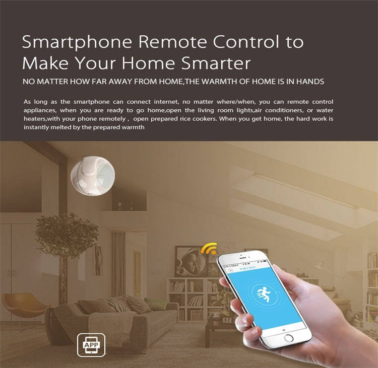NEO NAS-PD01W Wireless WiFi PIR Detector Motion Sensor, Support Android / IOS systems & Ultra-bri...