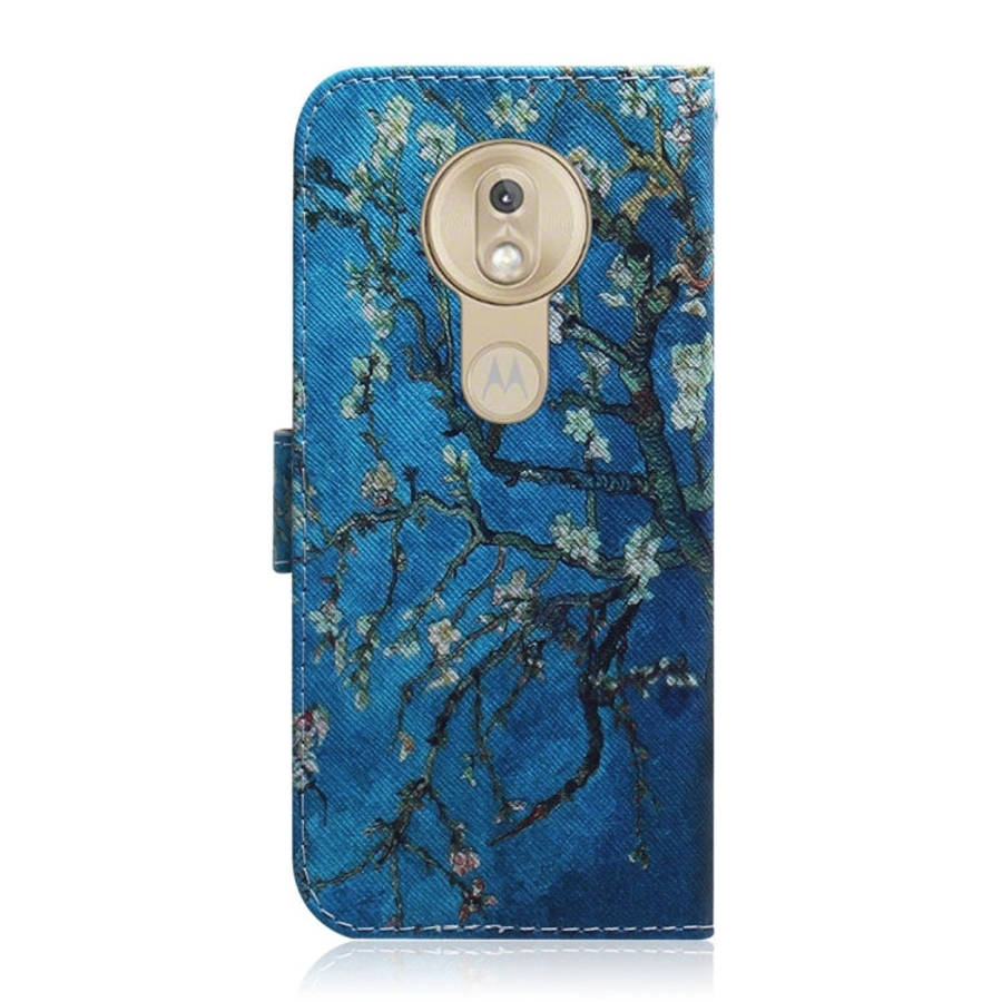 Apricot Flower Pattern Coloured Drawing Horizontal Flip Leather Case for Motorola Moto G7 Play, w...