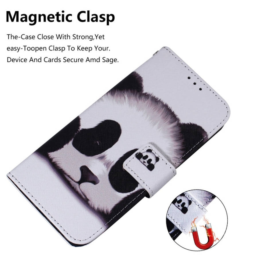 Panda Pattern Coloured Drawing Horizontal Flip Leather Case for Motorola Moto G7 Play, with Holde...