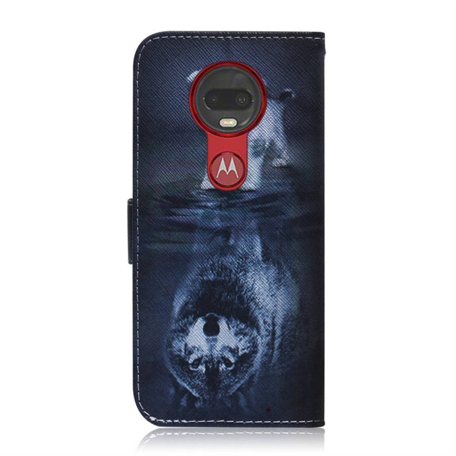 Wolf and Dog Pattern Coloured Drawing Horizontal Flip Leather Case for Motorola Moto G7 / Moto G7...