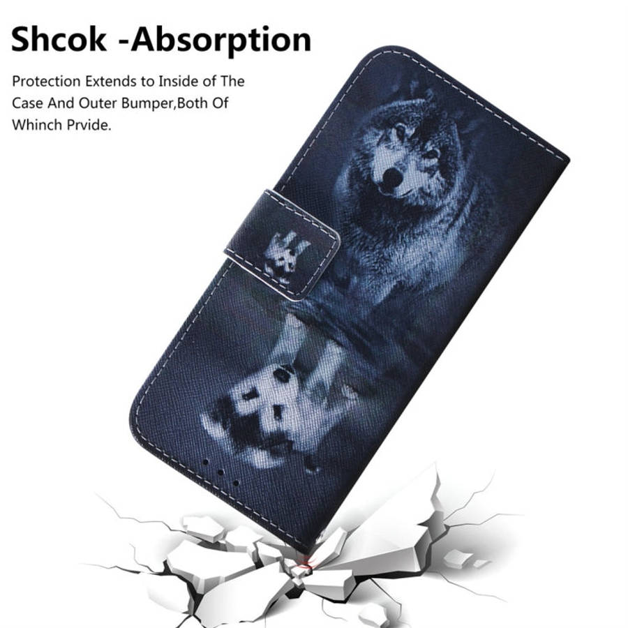 Wolf and Dog Pattern Coloured Drawing Horizontal Flip Leather Case for Motorola Moto G7 / Moto G7...