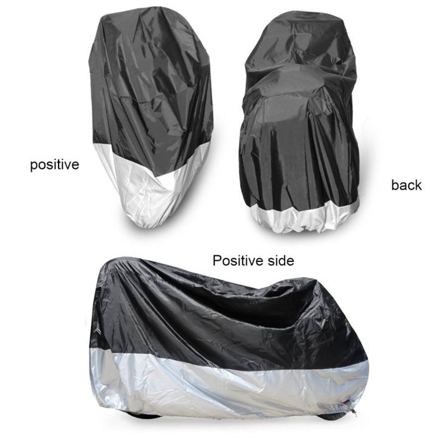 210D Oxford Cloth Motorcycle Electric Car Rainproof Dust-proof Cover, Size: L (Black Silver)