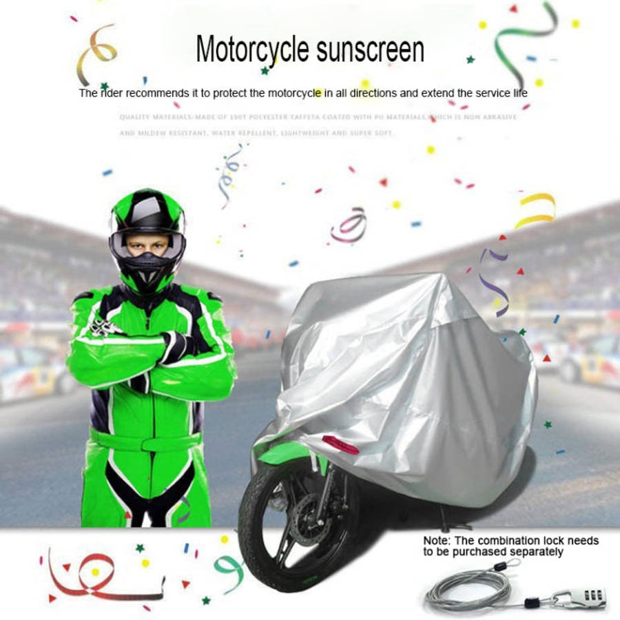 210D Oxford Cloth Motorcycle Electric Car Rainproof Dust-proof Cover, Size: L (Black Silver)