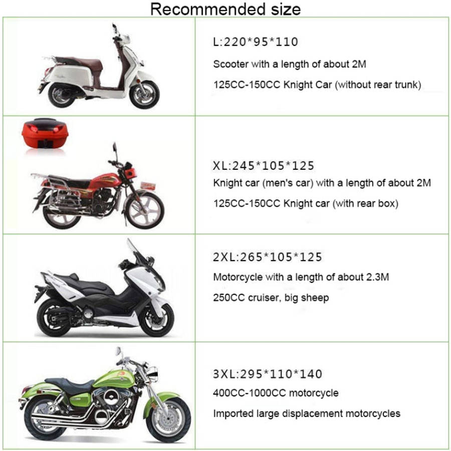210D Oxford Cloth Motorcycle Electric Car Rainproof Dust-proof Cover, Size: L (Black Silver)