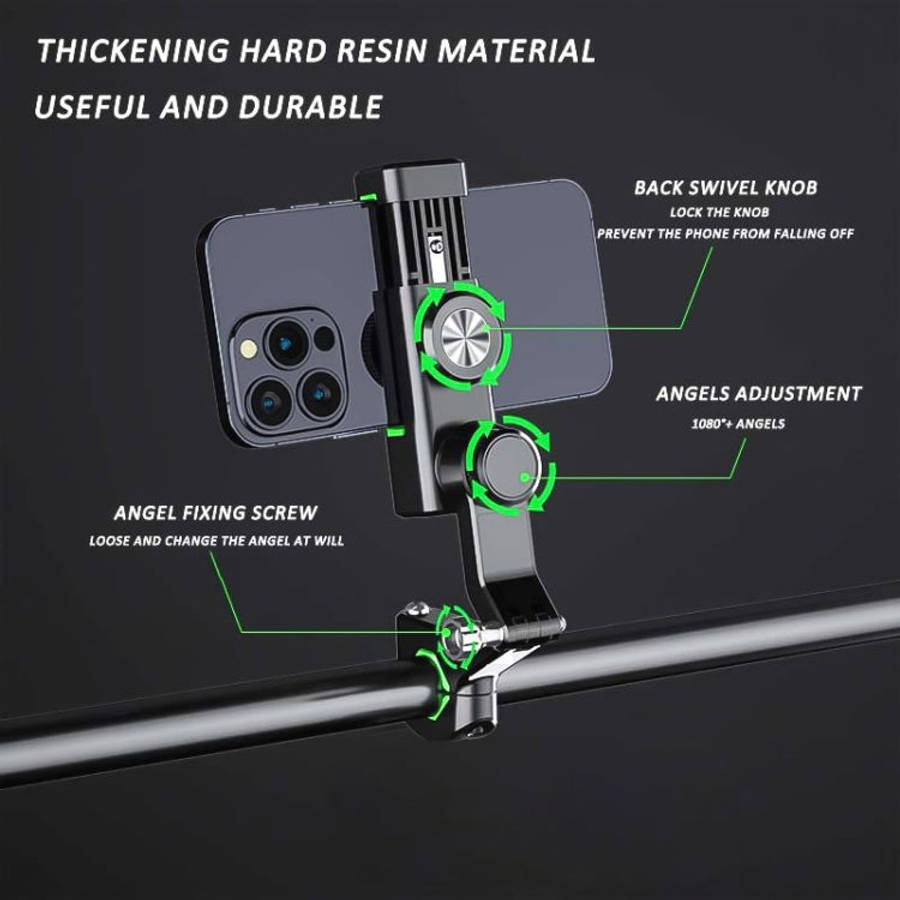 Motorcycle Spherical Compass Phone Holder, Handlebar without Light (Green)