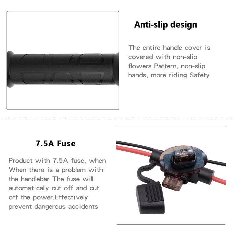 WUPP ZH-983C1 Motorcycle Modified Intelligent Electric Heating Hand Cover Heated Grip Handlebar w...