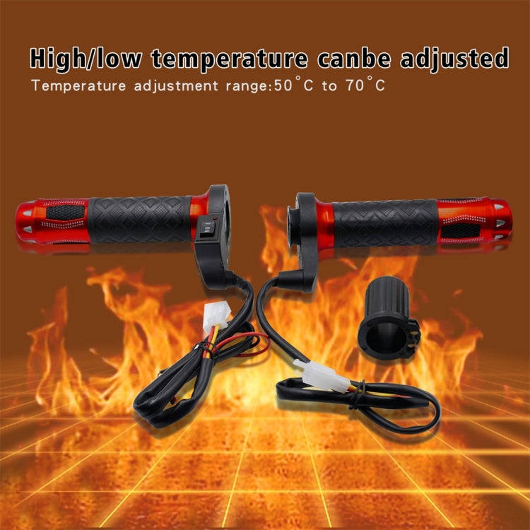 CS-764A1 12V Motorcycle Scooter Aluminum Alloy Electric Hand Grip Cover Heated Grip Handlebar (Red)