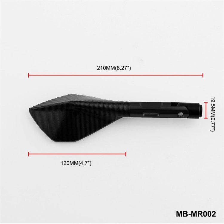 Modified Motorcycle Aluminium Alloy Rhombus Reflective Light Side Rearview Mirror (Black)
