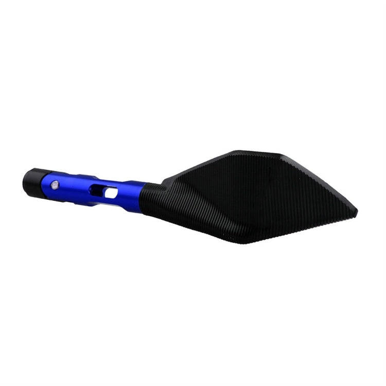 Modified Motorcycle Aluminium Alloy Rhombus Reflective Light Side Rearview Mirror (Blue)
