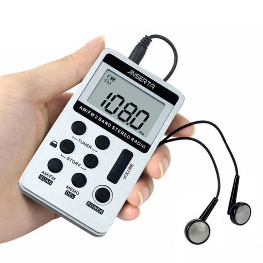 Portable AM / FM Two Bands Rechargeable Stereo Radio Mini Receiver with & LCD Screen & Earphone J...