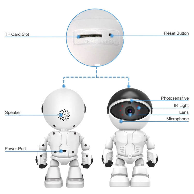 ESCAM PT205 HD 1080P Robot WiFi IP Camera, Support Motion Detection / Night Vision, IR Distance: ...