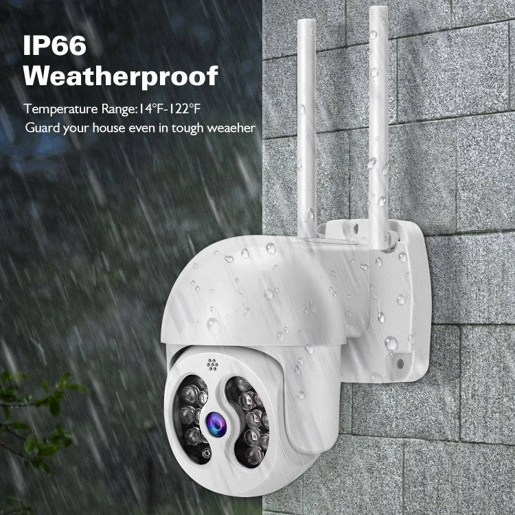 Tuya QX56 3.0 Million Pixels IP66 Waterproof 2.4G Wireless IP Camera, Support Amazon Alexa & Goog...