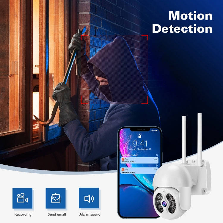 Tuya QX56 3.0 Million Pixels IP66 Waterproof 2.4G Wireless IP Camera, Support Motion Detection & ...