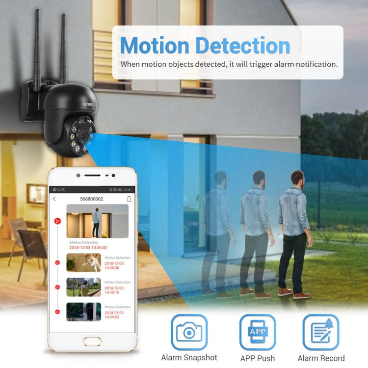 ESCAM WNK618 3.0 Million Pixels 8-channel Wireless Dome Camera HD NVR Security System, Support Mo...