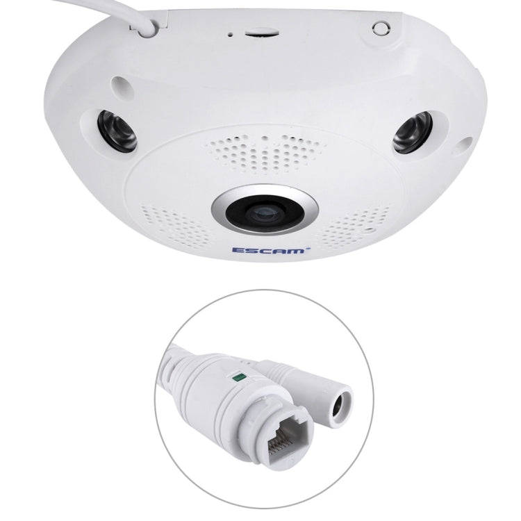 ESCAM Shark QP180 960P 360 Degrees Fisheye Lens 1.3MP WiFi IP Camera, Support Motion Detection / ...