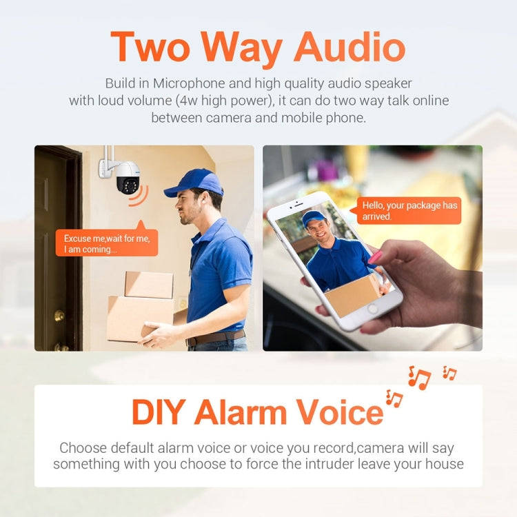 ESCAM QF218 1080P Pan / Tilt AI Humanoid Detection IP66 Waterproof WiFi IP Camera, Support ONVIF ...