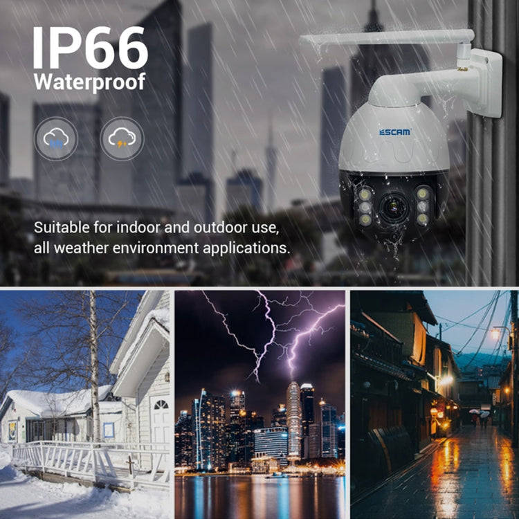 ESCAM Q5068 H.265 5MP Pan / Tilt / 4X Zoom WiFi Waterproof IP Camera, Support ONVIF Two Way Talk ...