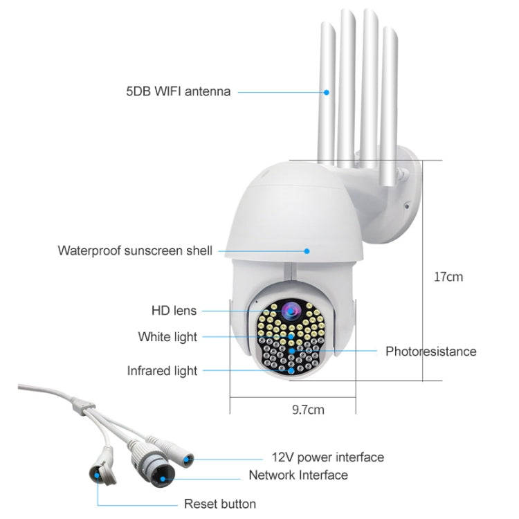 AL-63 2.0 Million Pixels 1080P HD WiFi IP Camera, Support Night Vision & Motion Detection & Two-w...