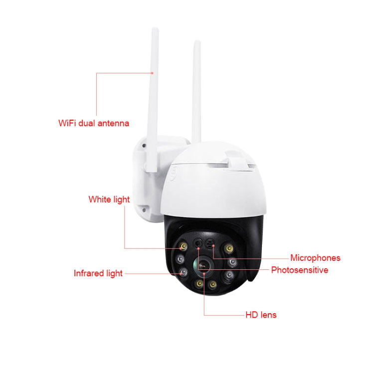 QX36 1080P 3.0MP 3.6mm Lens IP65 Waterproof PTZ 360 Degree Rotating WIFI Camera, Support Day and ...