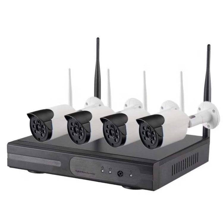 4CH HD 720P 1.0 Mega Pixel 2.4GHz WiFi IP Bullet Camera + NVR Kit