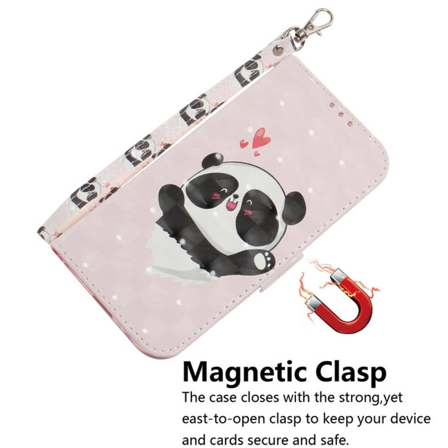 3D Colored Drawing Heart Panda Pattern Horizontal Flip Leather Case for Nokia 3.2, with Holder & ...