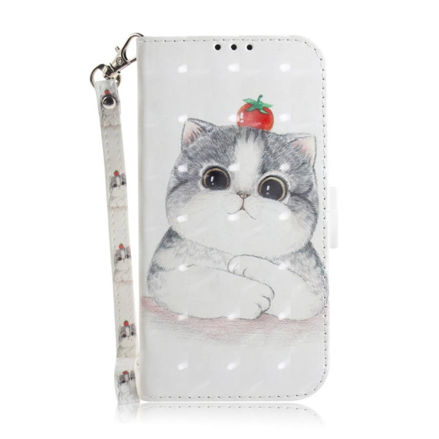 3D Colored Drawing Cute Cat Pattern Horizontal Flip Leather Case for Nokia 3.2, with Holder & Car...