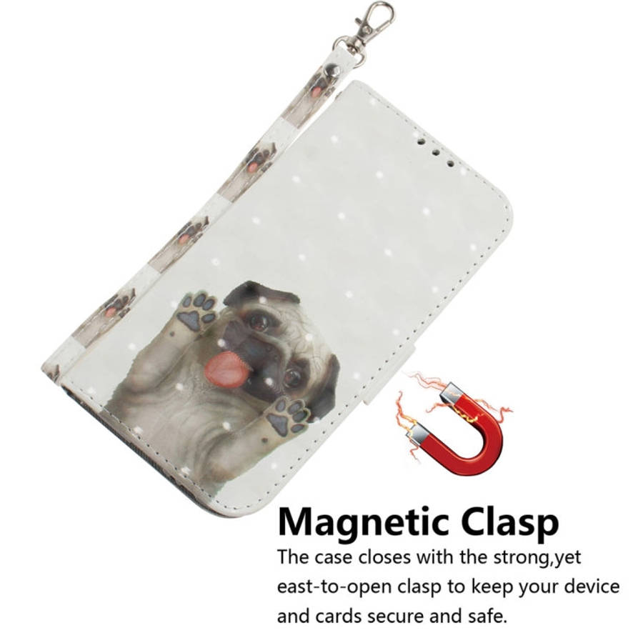 3D Colored Drawing Dog Pattern Horizontal Flip Leather Case for Nokia 3.2, with Holder & Card Slo...