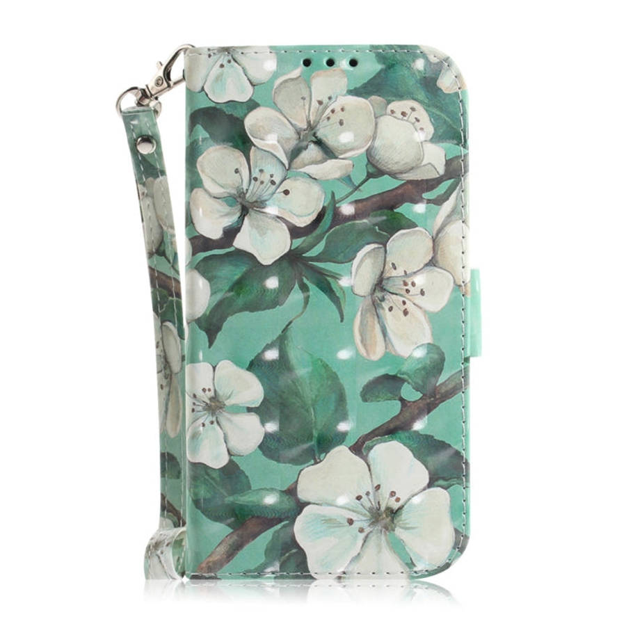 3D Colored Drawing Watercolor Flower Pattern Horizontal Flip Leather Case for Nokia 3.2, with Hol...
