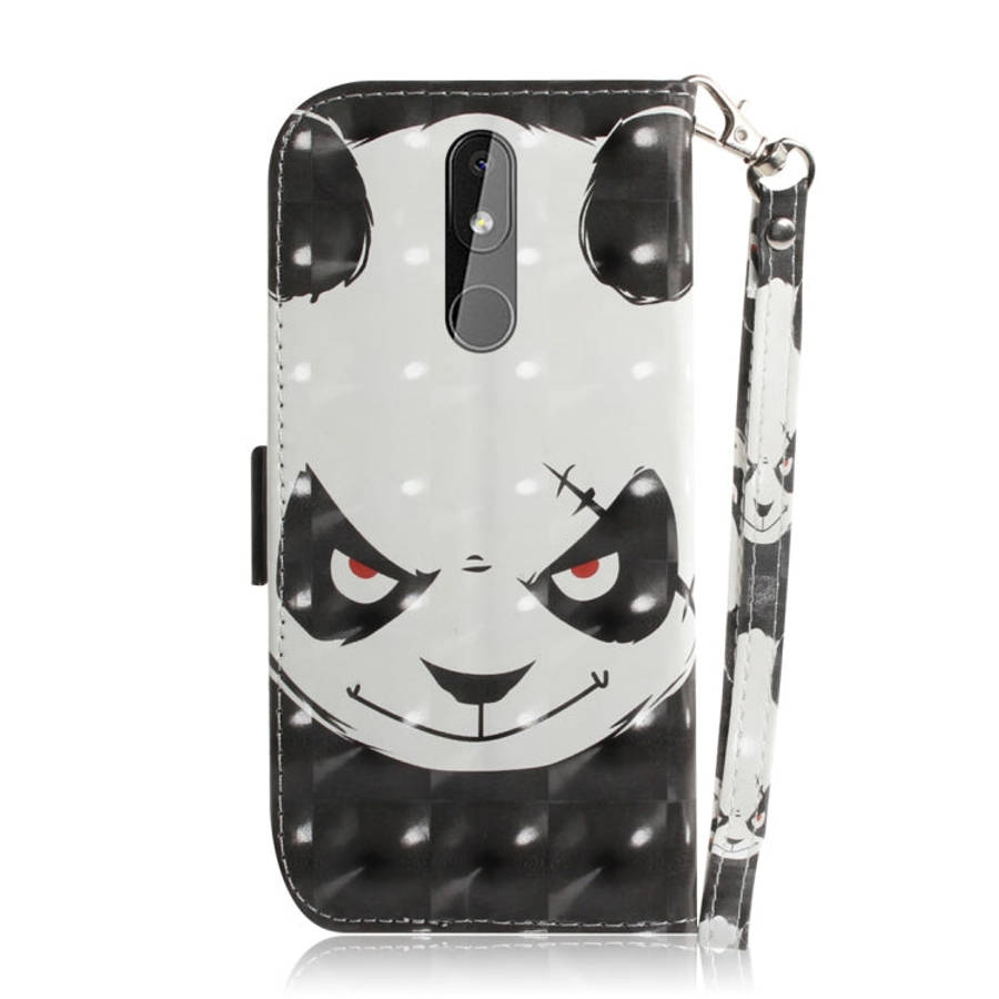 3D Colored Drawing Angry Bear Pattern Horizontal Flip Leather Case for Nokia 3.2, with Holder & C...