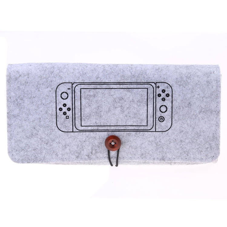 Portable Soft Felt Handbag Storage Protective Bag for Nintendo Switch(Light Grey)