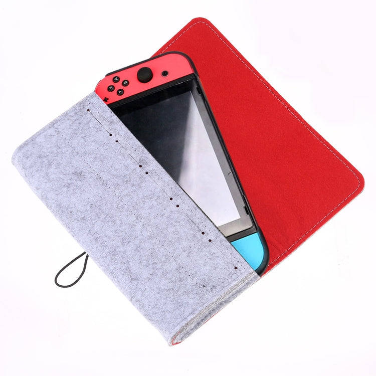 Portable Soft Felt Handbag Storage Protective Bag for Nintendo Switch(Light Grey)