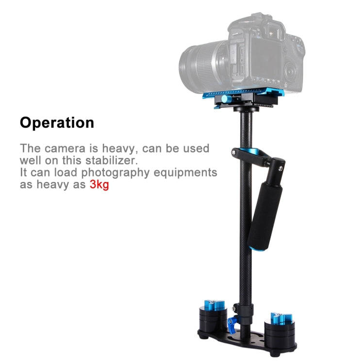 PULUZ 38.5-61cm Carbon Fibre Handheld Stabilizer for DSLR & DV Digital Video & Cameras, Load Rang...