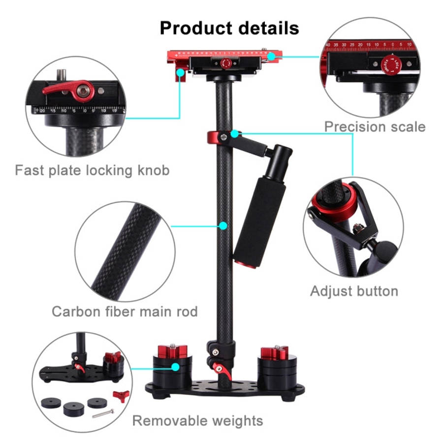 PULUZ 38.5-61cm Carbon Fibre Handheld Stabilizer for DSLR & DV Digital Video & Cameras, Load Rang...