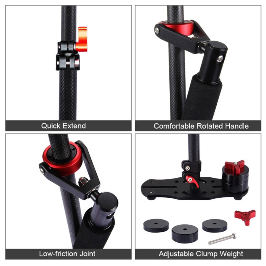 PULUZ 38.5-61cm Carbon Fibre Handheld Stabilizer for DSLR & DV Digital Video & Cameras, Load Rang...