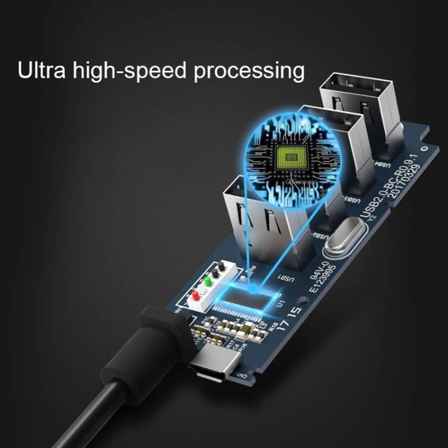 ORICO W5P-U3-100 4-Port USB 3.0 Desktop HUB with 100cm Micro USB Cable Power Supply(Black)