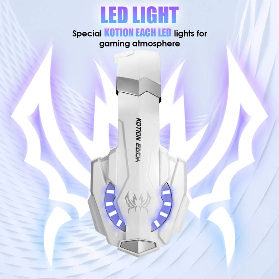 KOTION EACH G9000 3.5mm Gaming Headset with Microphone LED Light,Cable Length: About 2.2m(White)
