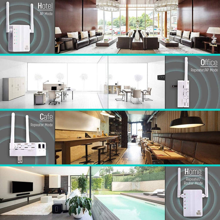 300Mbps Wireless-N Range Extender WiFi Repeater Signal Booster Network Router with 2 External Ant...