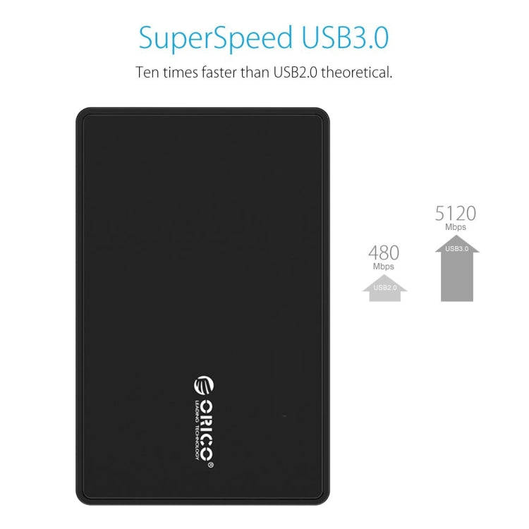 ORICO 2588US3 USB3.0 External Hard Disk Box Storage Case for 2.5 inch SATA HDD / SSD 9.5mm Laptop...