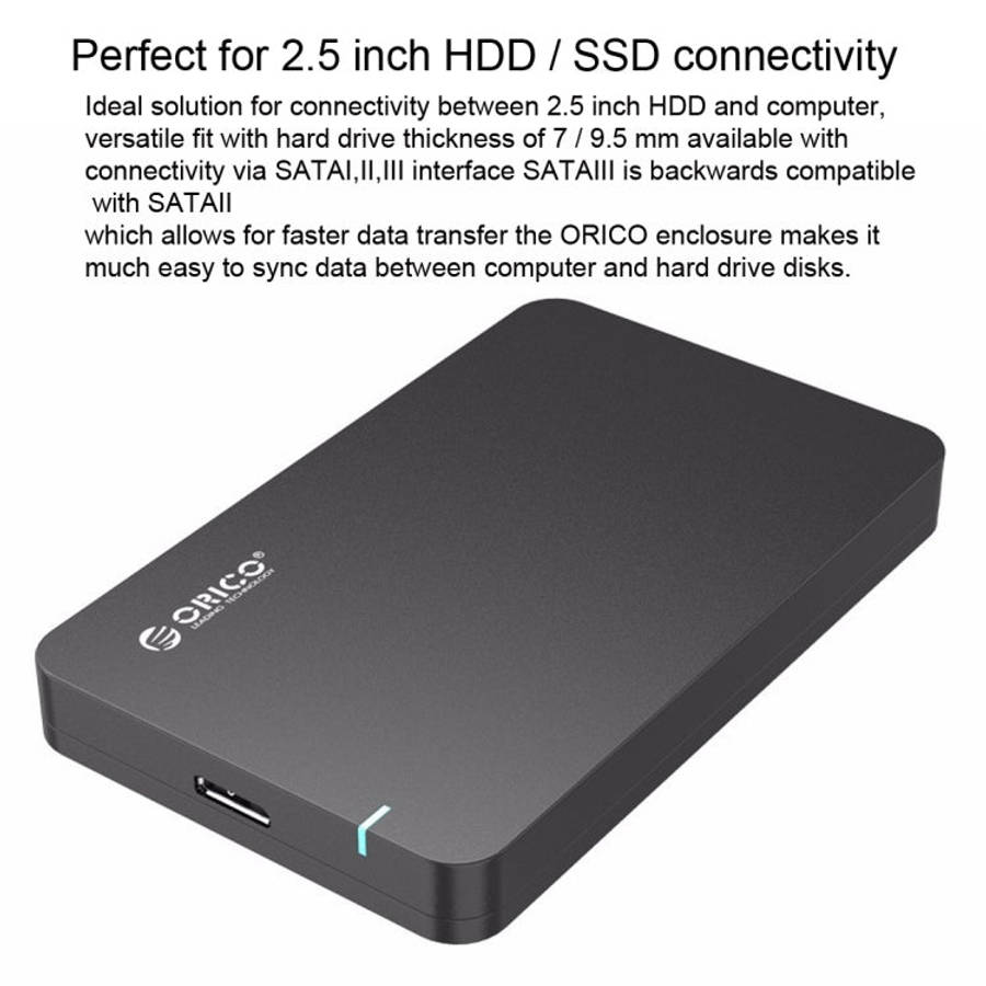 ORICO 2569S3 USB3.0 Micro-B External Hard Disk Box Storage Case for 9.5mm 2.5 inch SATA HDD / SSD...
