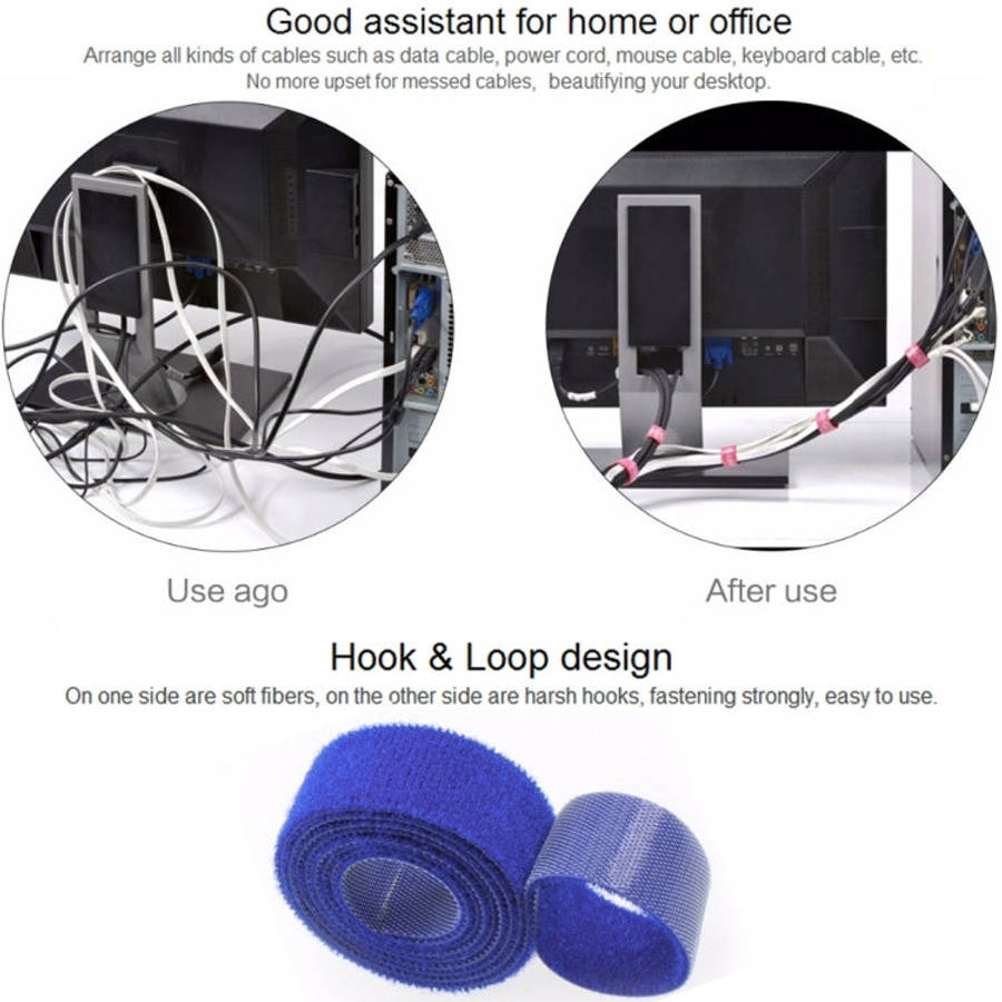 ORICO CBT-5S 5 in 1 Colors Reusable & Dividable Hook and Loop Sticky Cable Ties for Data Cable / ...