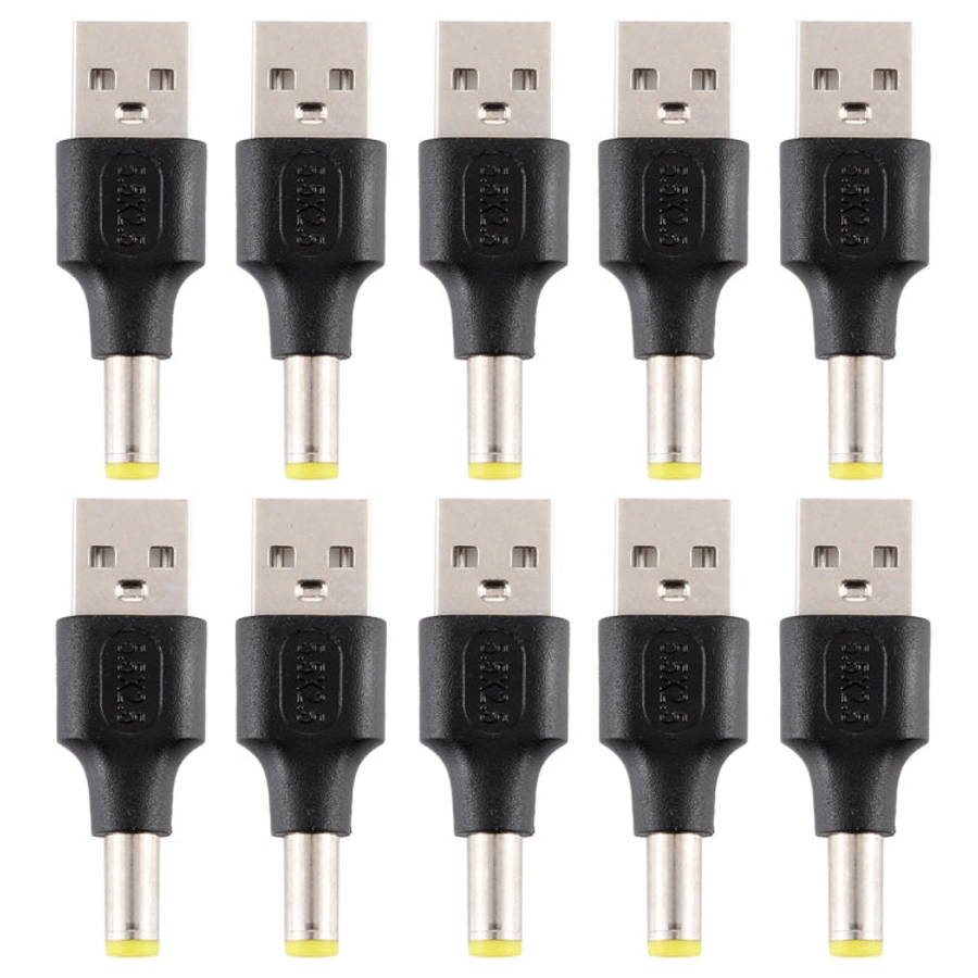 10 PCS 5.5 x 2.5mm Male to USB 2.0 Male DC Power Plug Connector