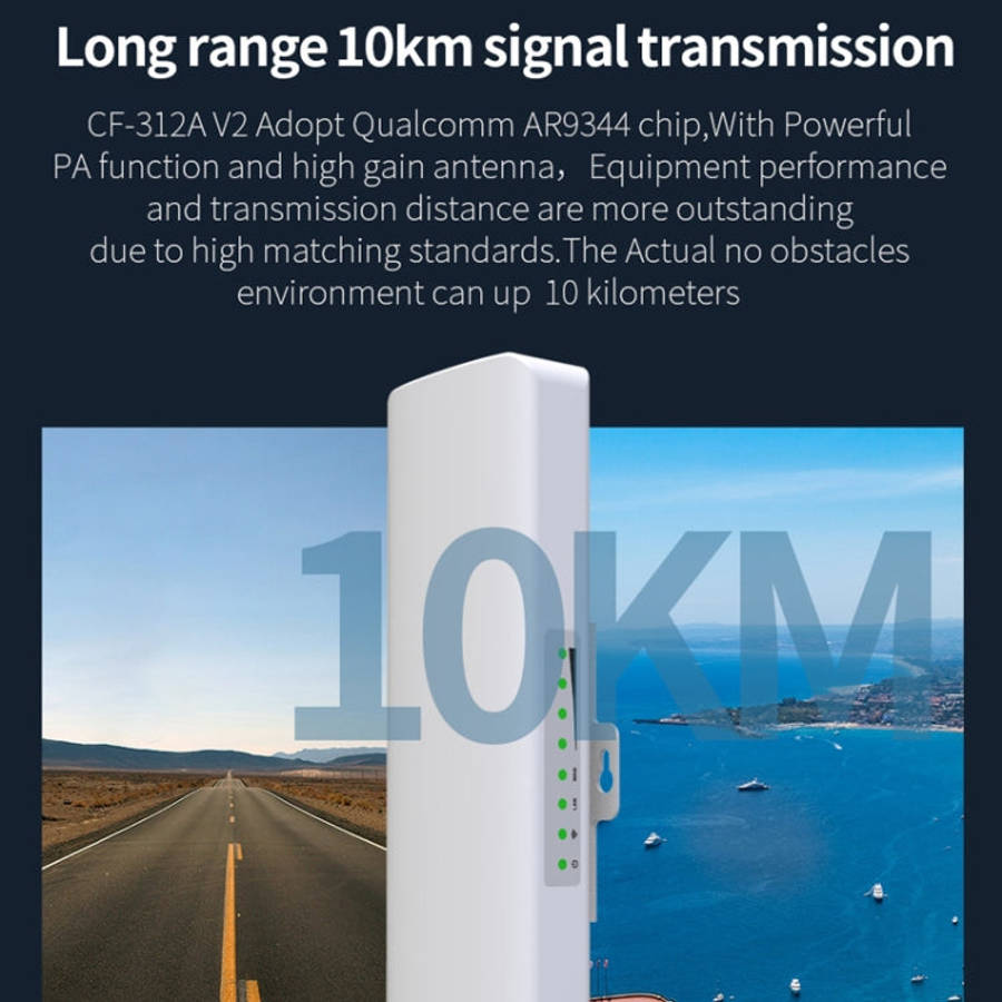 COMFAST CF-E312A Qualcomm AR9344 5.8GHz 300Mbps/s Outdoor ABS Wireless Network Bridge with POE Ad...
