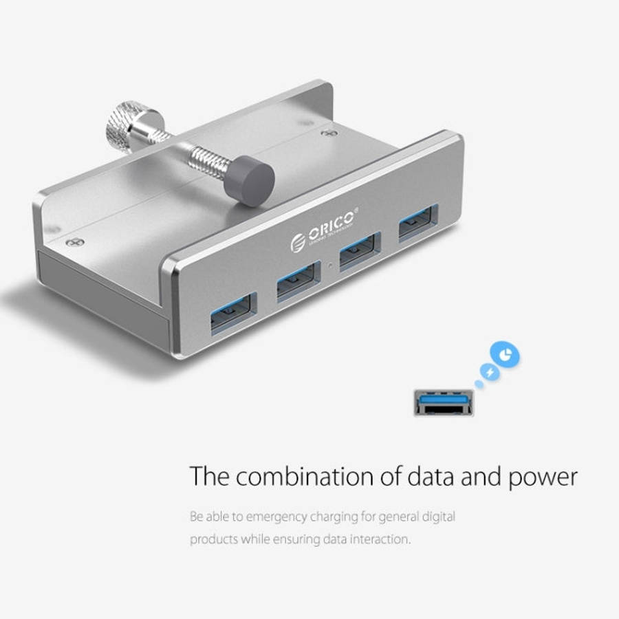 ORICO MH4PU Aluminum Alloy 4 Ports USB 3.0 Clip-type HUB with 1m USB Cable, Clip Width Range: 10-...