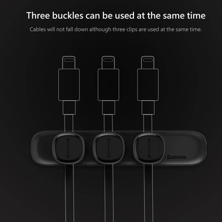 Baseus USB Cable Clip Desk Tidy Organiser Wire Lead Holder with Adhesive Backed(Black)