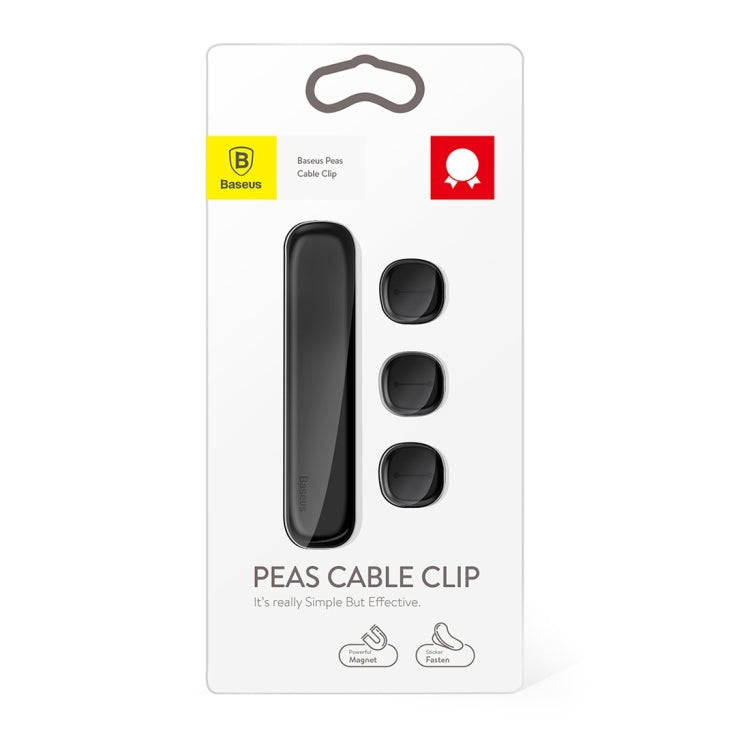 Baseus USB Cable Clip Desk Tidy Organiser Wire Lead Holder with Adhesive Backed(Black)