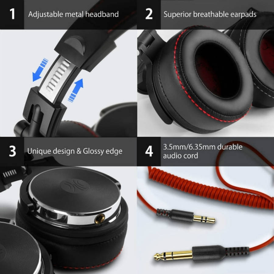 OneOdio Pro-50 Tri-band Balanced Head-mounted HIFI Wired Headset(Black)