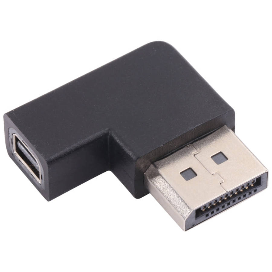 8K DisplayPort Male to Mini DisplayPort Female Elbow Adapter