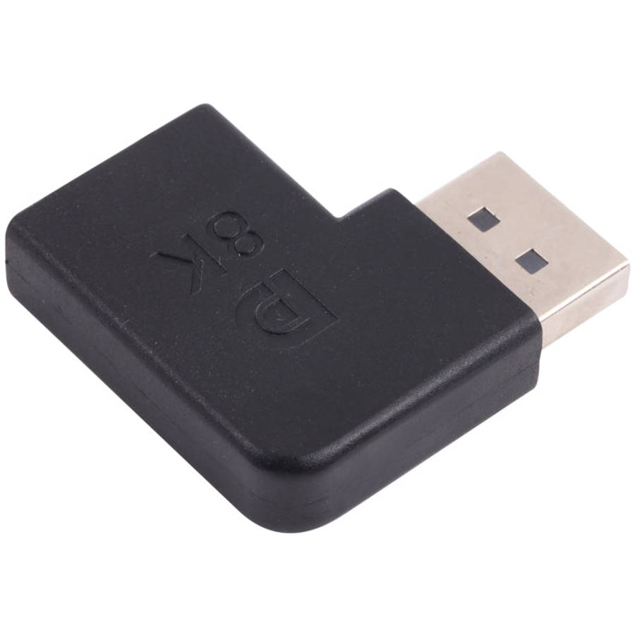 8K DisplayPort Male to DisplayPort Female Elbow Adapter