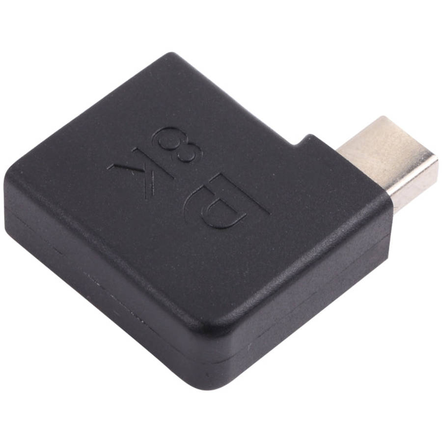 8K Mini DisplayPort Male to DisplayPort Female Elbow Adapter