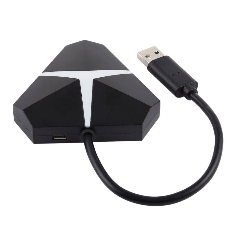 5Gbps Super Speed 4 Ports USB 3.0 HUB Adapter, Cable Length: about 20cm(Black)